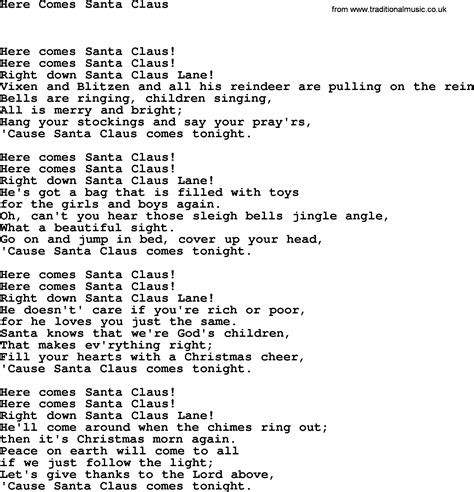 here comes santa claus lyrics